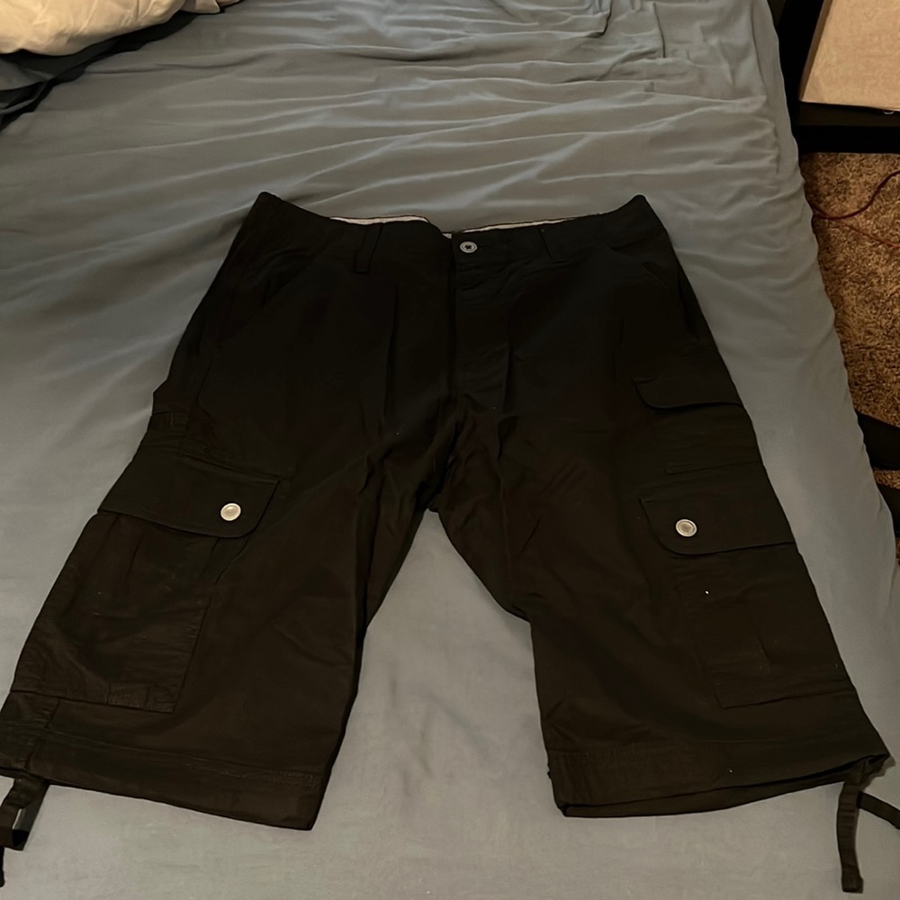 Mens 34 Below The Knee Cargo Black